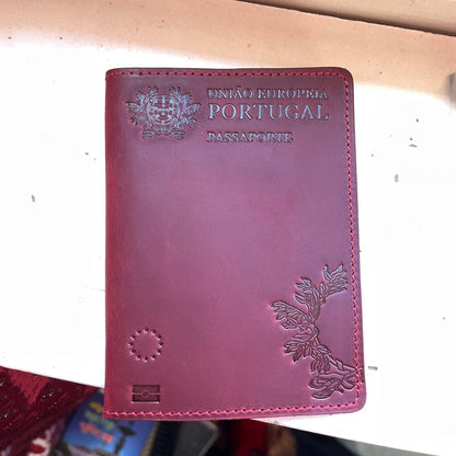 Couverture de passeport en cuir rétro du Portugal