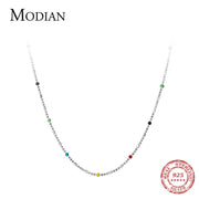 Rainbow Crystal Long Chain Necklace