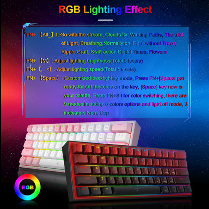 Mechanische USB-Mini-Gaming-Tastatur mit Kabel