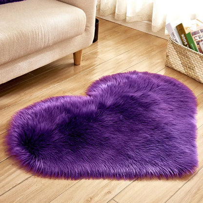 Heart Shaped Fluffy Shag Area Rug