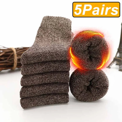 Unisex 5 Pairs Winter Wool Socks