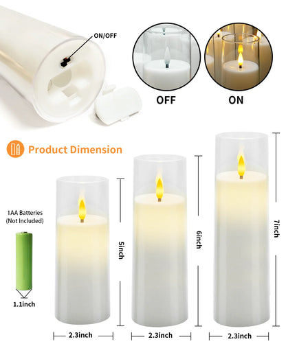 9-Pc LED Flameless Candles with Remote - Acrylic