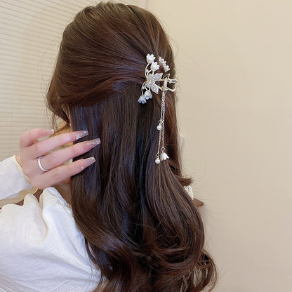 Barrettes à cheveux Pearl Lily avec pompon papillon