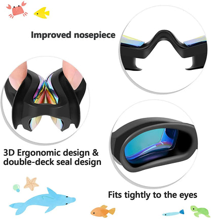 Lunettes de natation professionnelles réglables - Galvanoplastie colorée