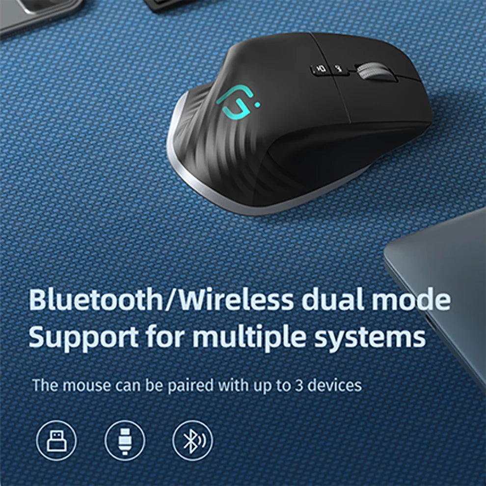 Souris sans fil ergonomique multi-appareils