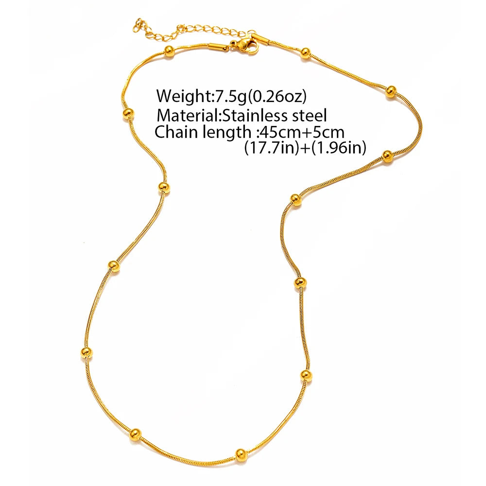 Gold Satellite Chain Necklace