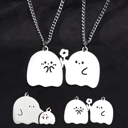 Adorable Ghost Couple Pendant Necklaces