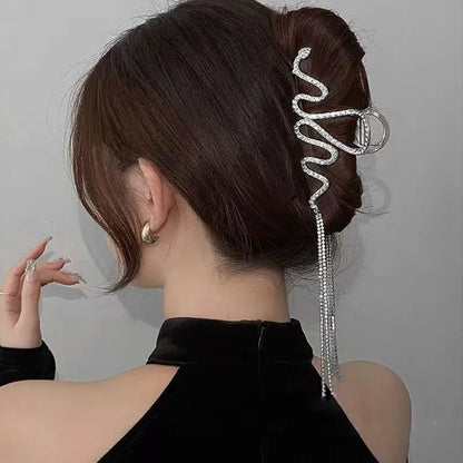 Vintage Metall lange Quaste Greifklammer Haarklammer für Frauen