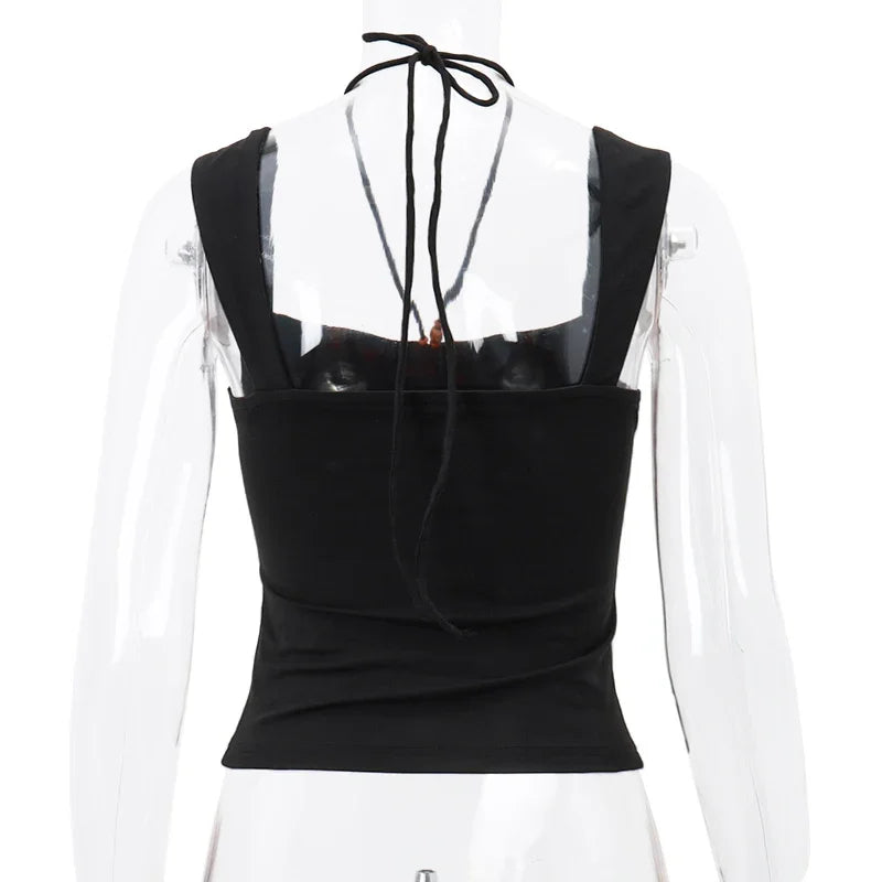 Sultry Black Halter Neck Tank