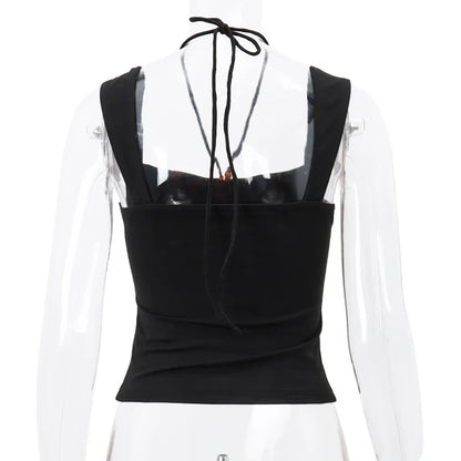 Sultry Black Halter Neck Tank