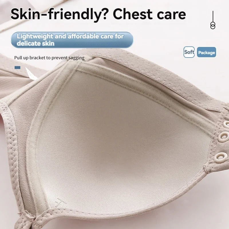 Women's Breathable Thin Cup Front Buckle Bra