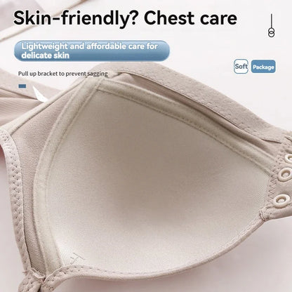 Women's Breathable Thin Cup Front Buckle Bra