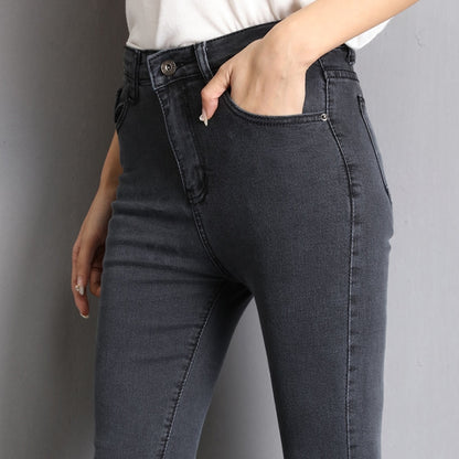 Hochelastische Mom-Jeans für Damen