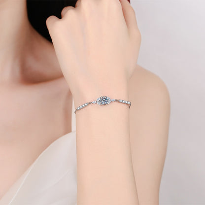 1CT Moissanite Bracelet Sterling Silver