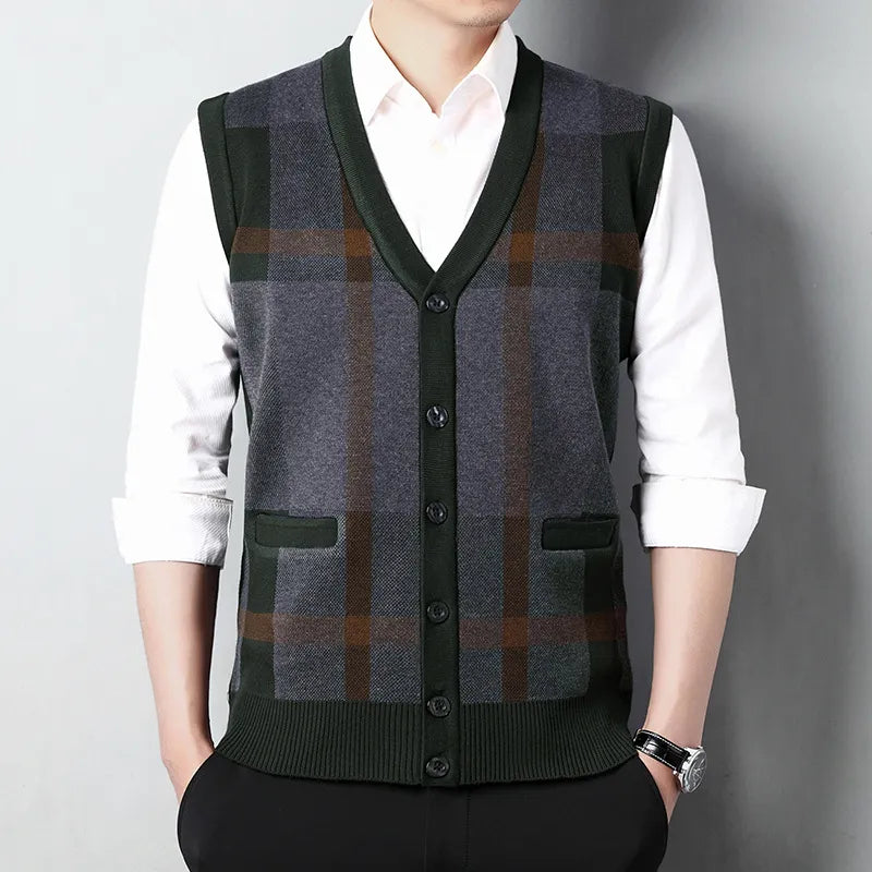 Men's Plaid Print winter Sweater