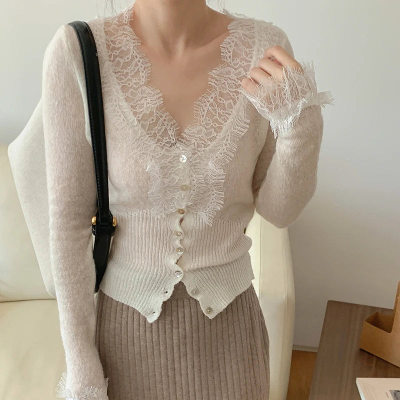 Women's Single Breasted Embroidered Cardigan Sweater