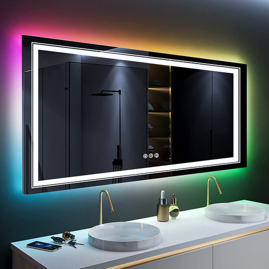 Miroir de salle de bain LED RVB - Glamour