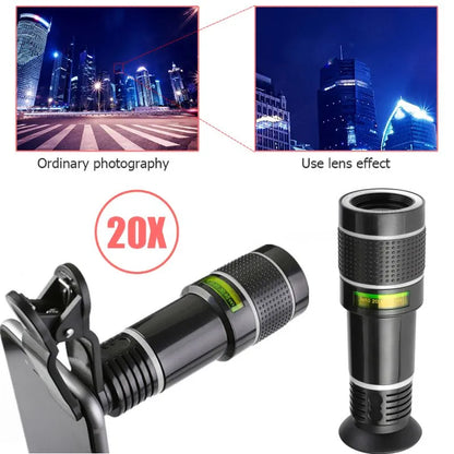 phone clip, phone zoom lens, phone camera lens, phone lens, phones with telephoto lens, telephoto lens for mobile, zoom lens for mobile phone