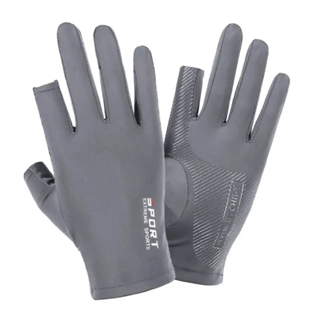 Ice Silk Half-Finger Gloves - High Elasticity for Cycling/Sports & Driving