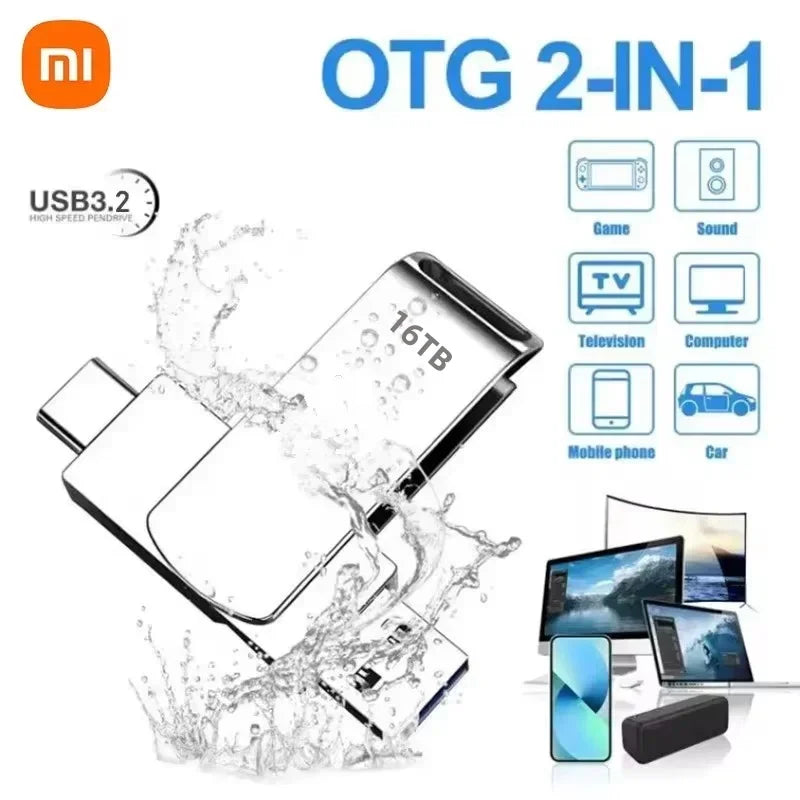 Xiaomi 16 TB USB 3.2-Flash-Laufwerk - wasserdichter Hochgeschwindigkeits-Speicherstick aus Metall