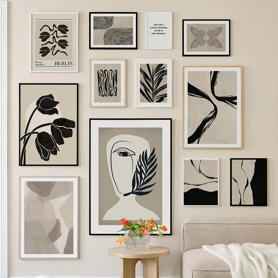 Lot de 2 impressions sur toile abstraites vert émeraude - Art mural foncé 