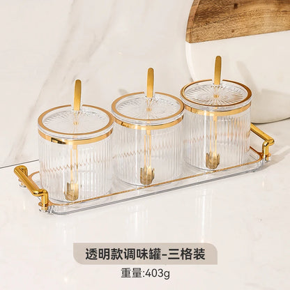 European Acrylic Striped Seasoning Jar Set
