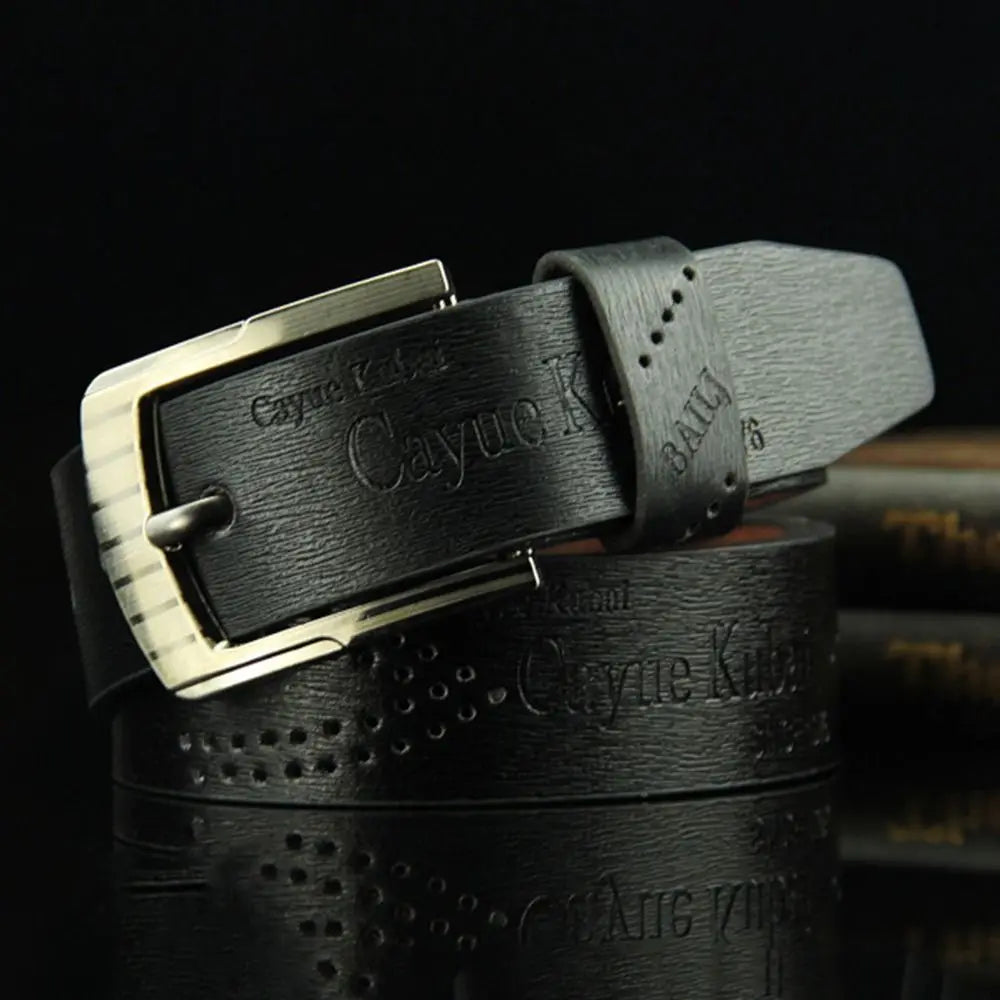 Ceinture en cuir pour homme avec boucle imprimée lettre Ceinture de cowboy Ceintures en alliage