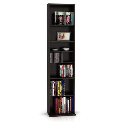 Wood Media Storage Shelf Bookcase