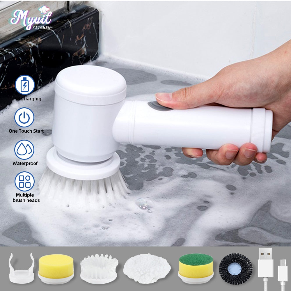 Brosse de nettoyage de cuisine sans fil à 360°