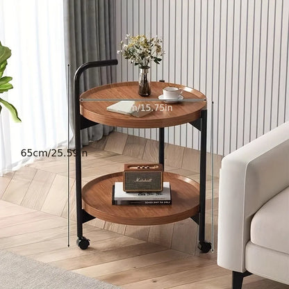 Multifunctional Double-Layer Wooden Coffee Table