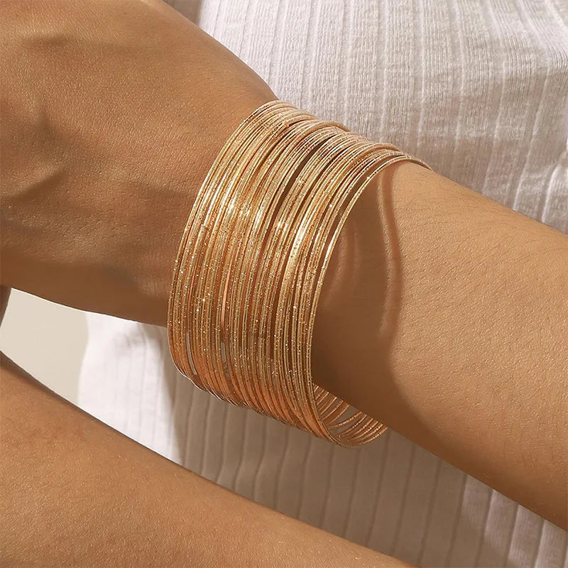 30 Pieces Metal Bangles Set