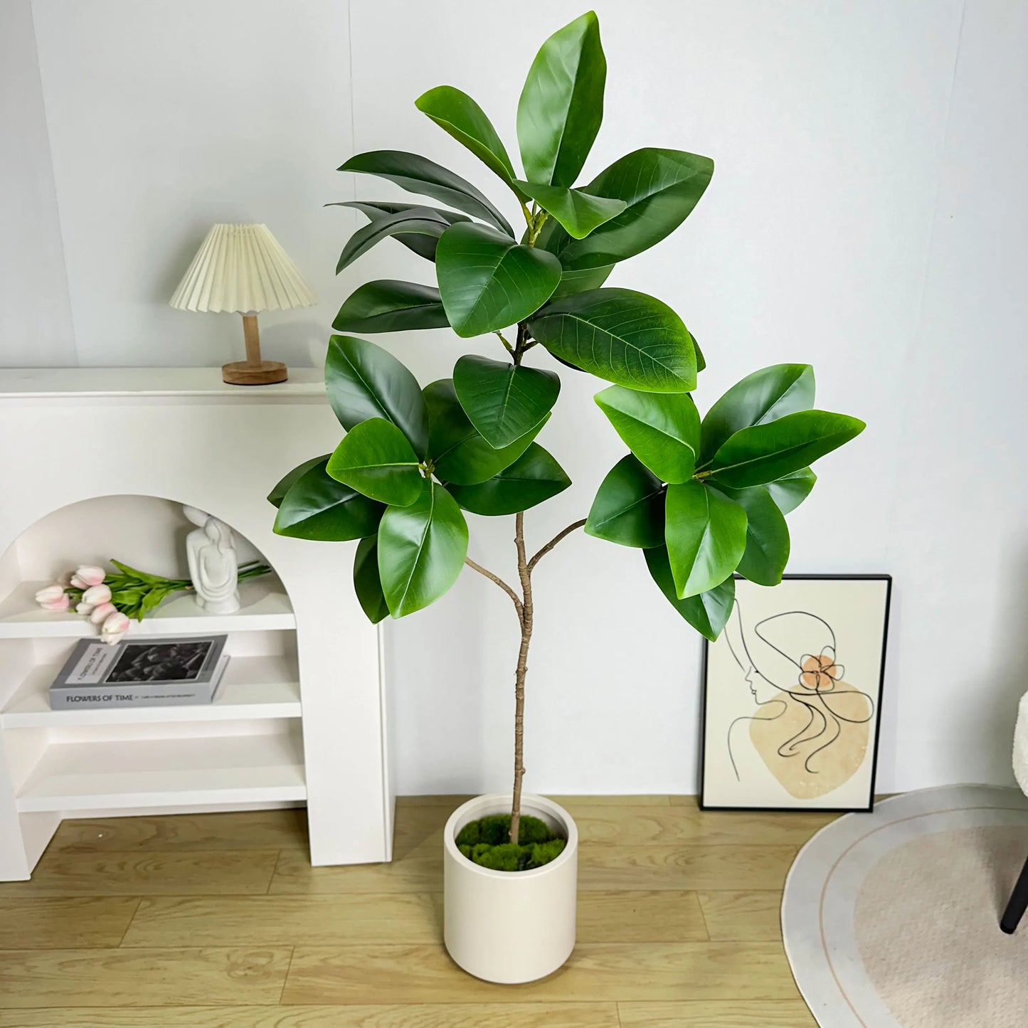 Arbre ficus artificiel 70/135 cm avec grandes feuilles de banyan 