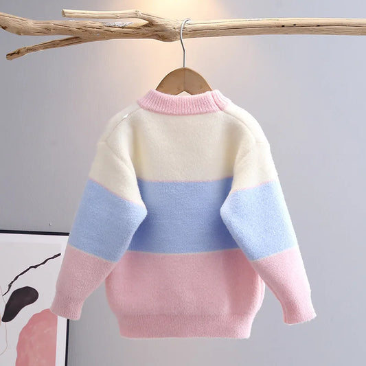 Kids Rhombus Color Block Sweater