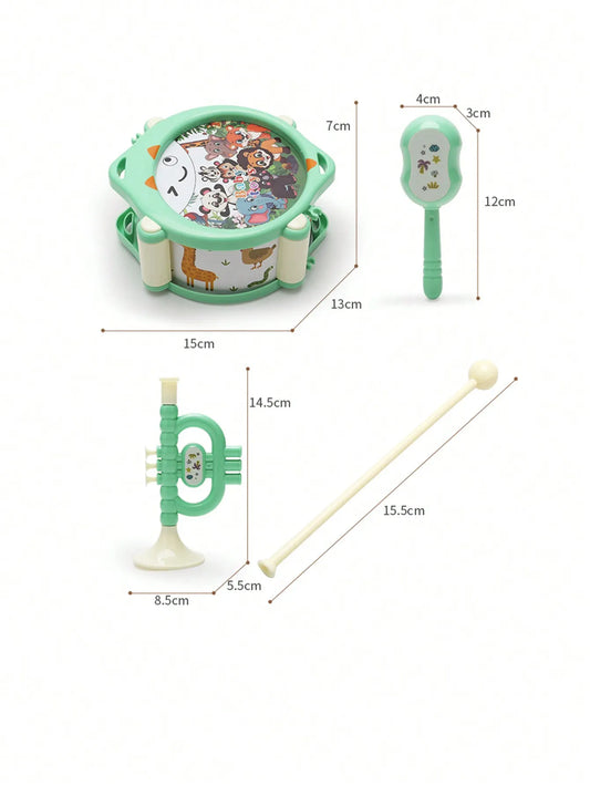 Un ensemble de jouets pour enfants, tambour et trompette