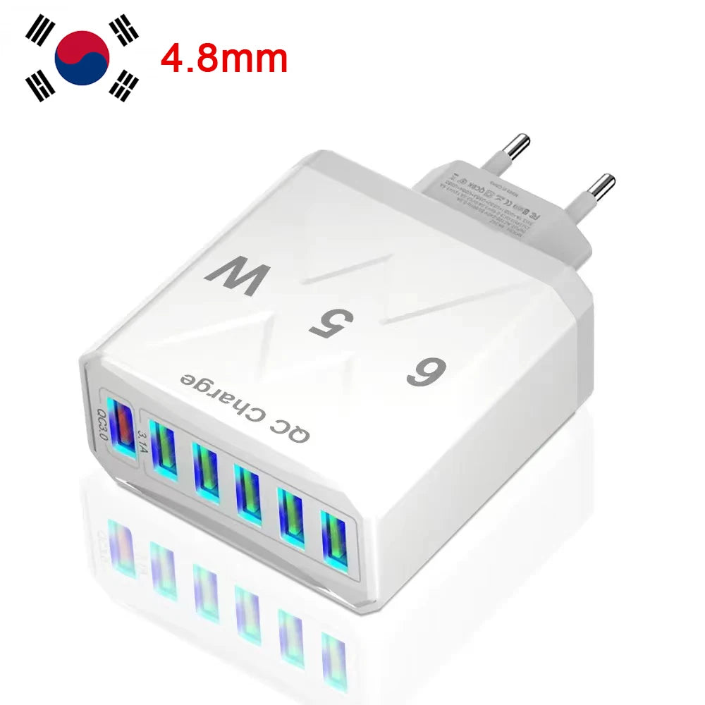 6-Port USB  Fast Charge for All Your Devices