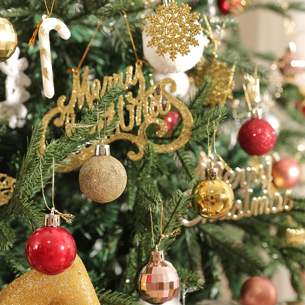 24 boules à suspendre pour arbre de Noël de 6 cm - Décorations de Noël