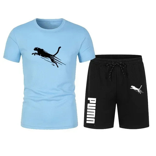 Men's Summer Tracksuit Breathable Mesh Running Set