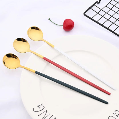 Golden 6-Piece Long-Handle Spoon Set