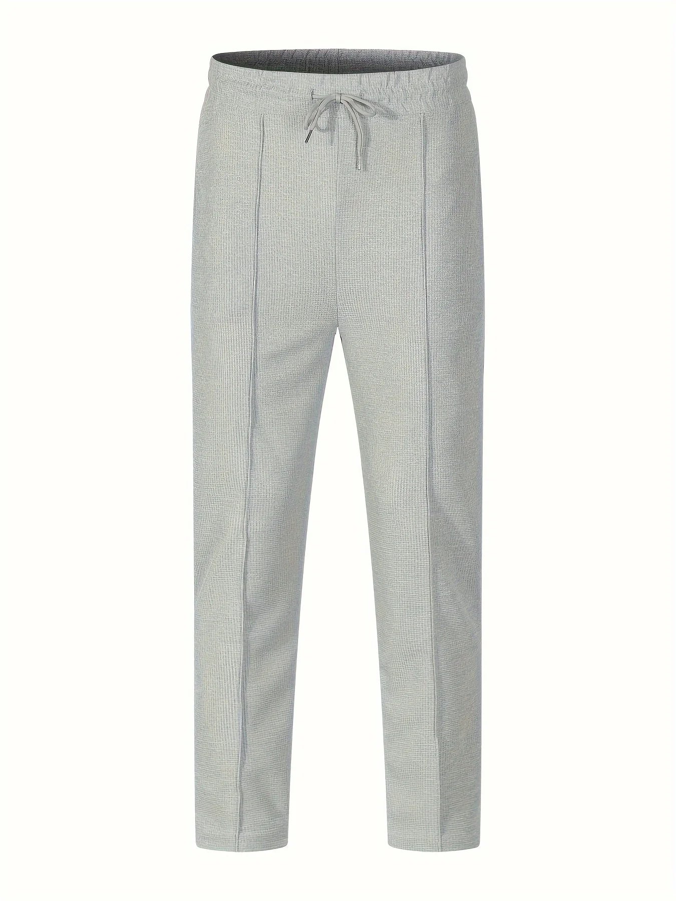 High Waist Men's Waffle Suit Pants