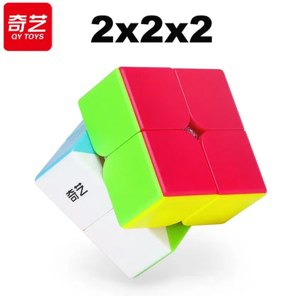 QiYi Dino Cube 3X3 Magic Speed ​​Cube - Jouet de puzzle professionnel sans autocollant pour enfants