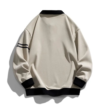 Sweat Oversize à Revers Contrasté Homme - Hip Hop Streetwear