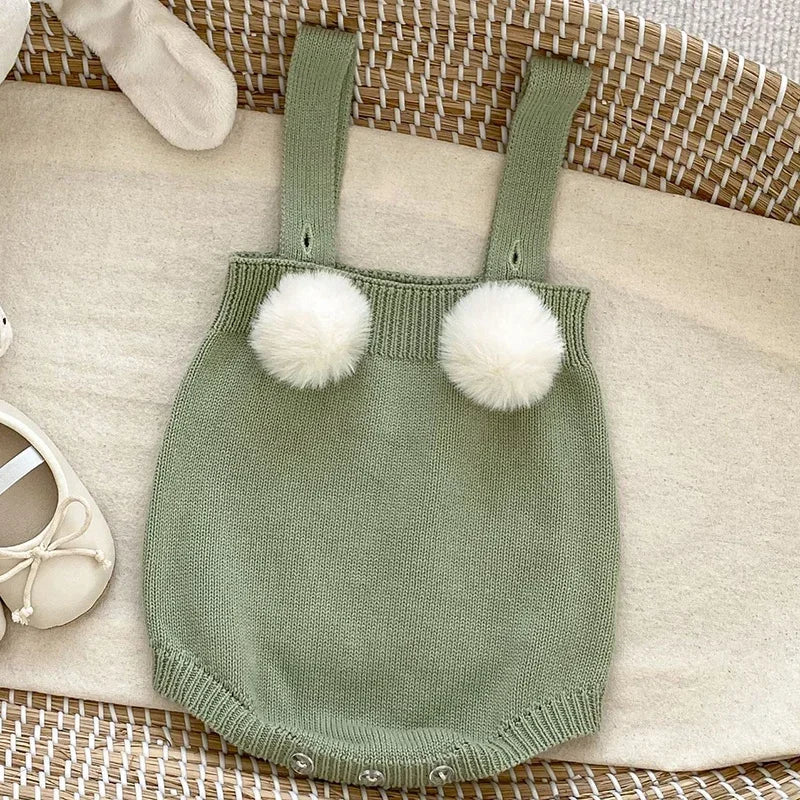 Breathable Knitted Sleeveless Romper Newborn Baby