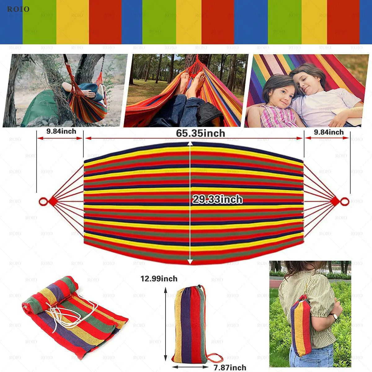 Single Person Thickened Durable Fabric Hammock
