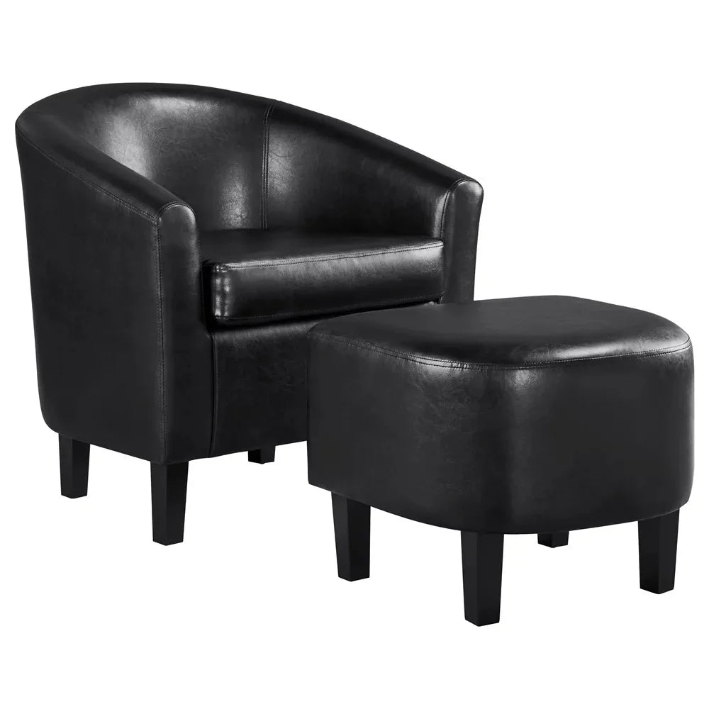 Velvet Club Chair & Ottoman Set