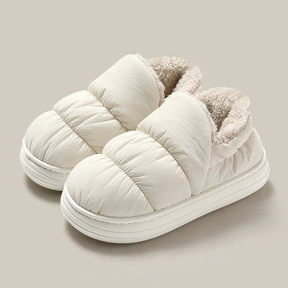 Winter Cotton Soft Thick sole Cover heel Non-slip Fluffy  Warm Cute slippers