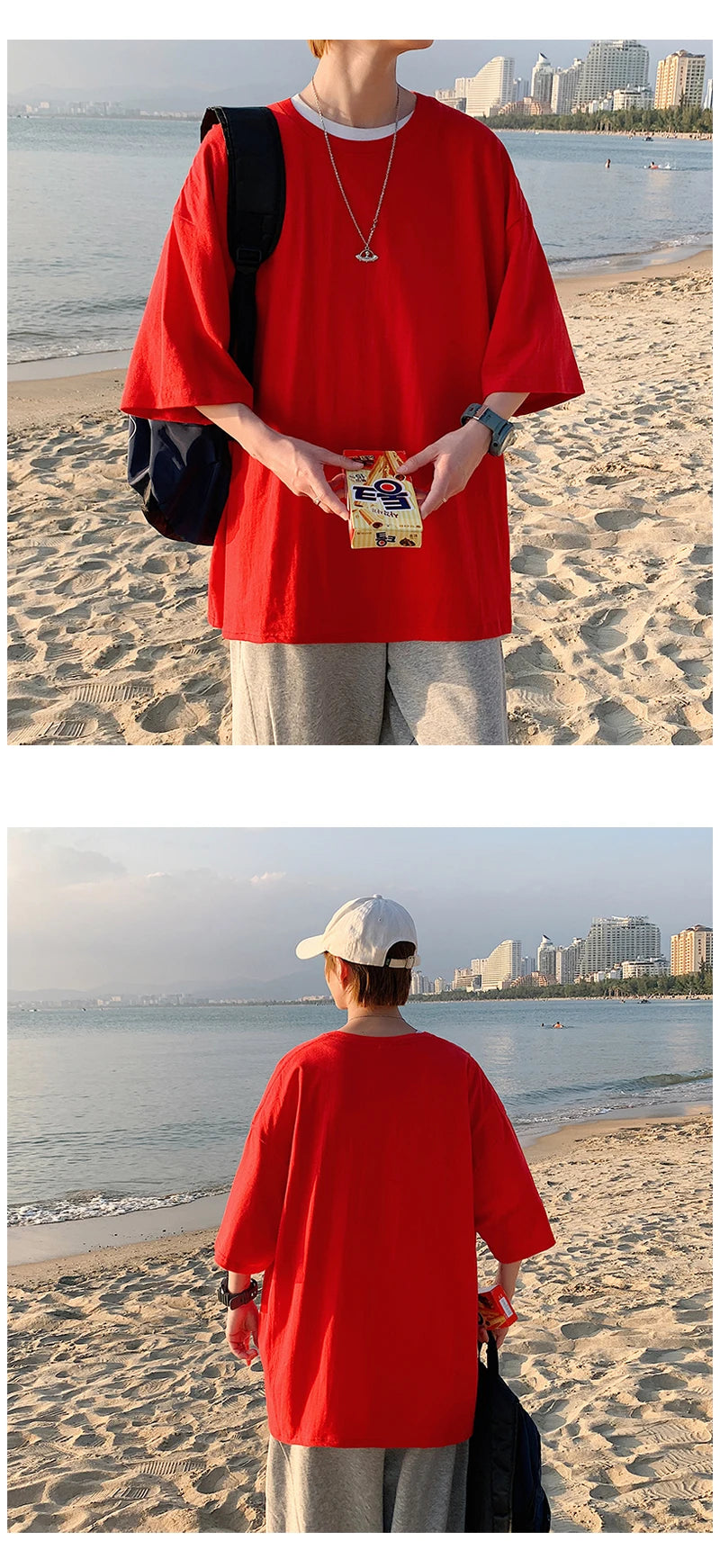 Men's Oversized Short Seleve Y2K Casual Cotton Tees