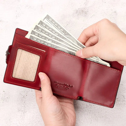 New Automatic Card Holder Genuine Leather Wallet