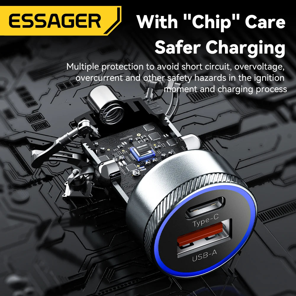 54W USB Car Charger, 5A Fast Charge QC 3.0, SCP AFC, 30W USB Type C Quick Charging