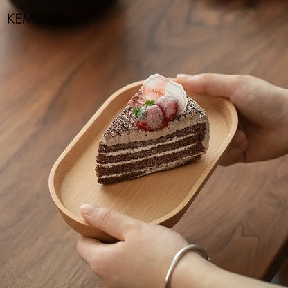 Japanese-Style Wooden Snack Plate for Tableware