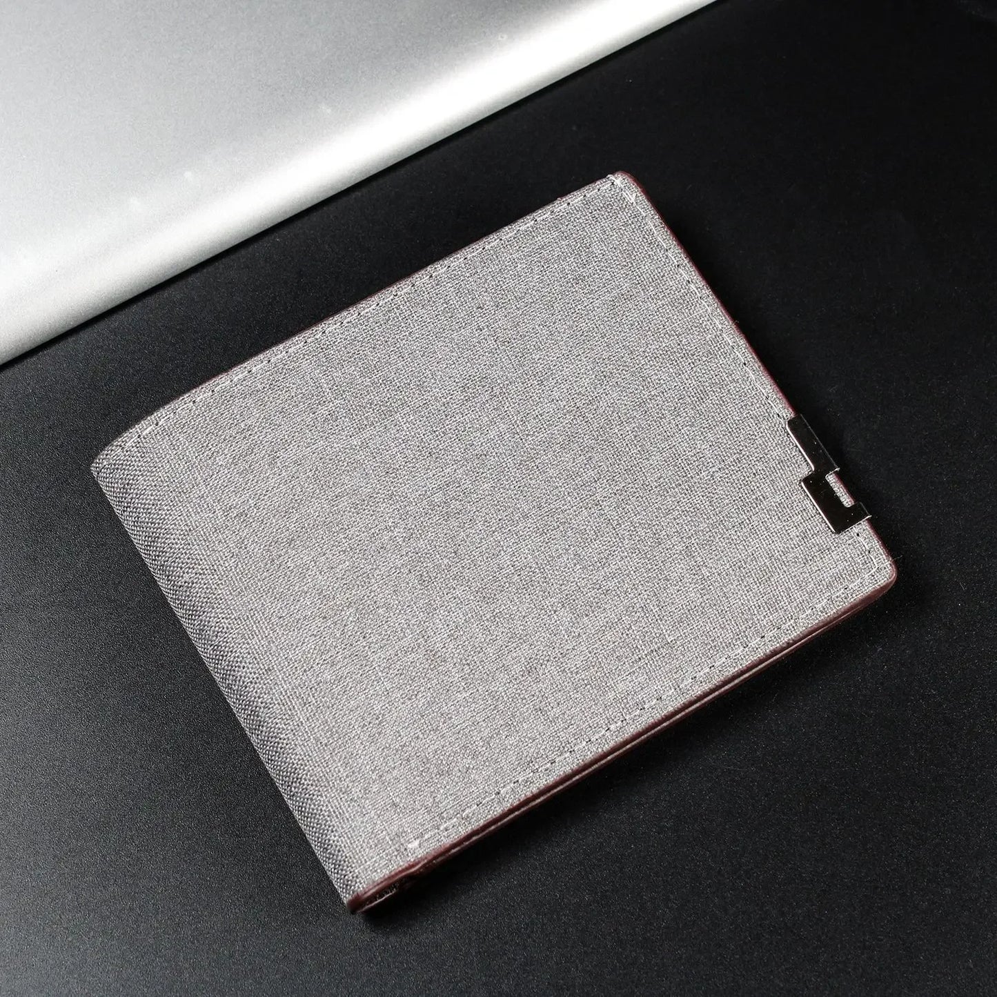 Foldable Denim and Cowhide Wallet